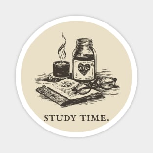 Dark Academia Apothecary Still Life for a Late Night Study Session Magnet